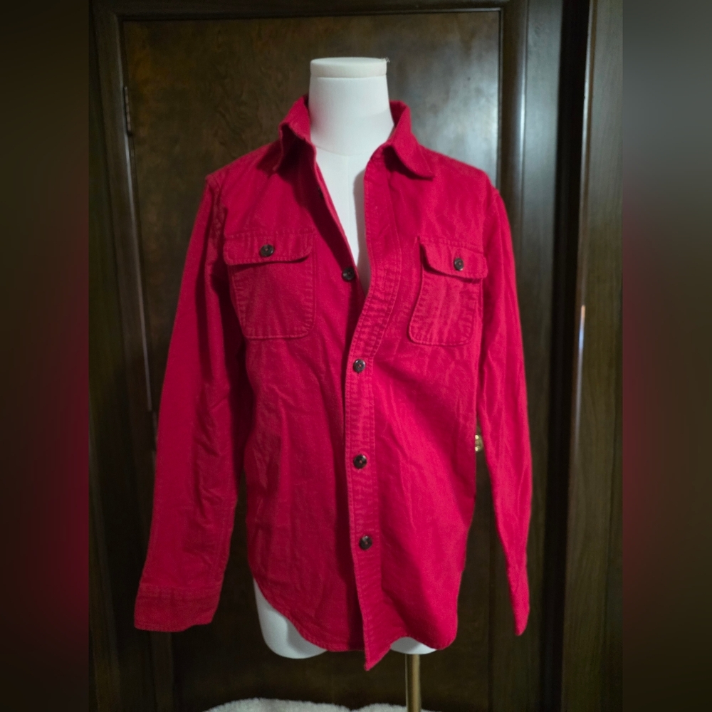 Vintage American Eagle Outfitters Men's Red Heavy Weight Shirt